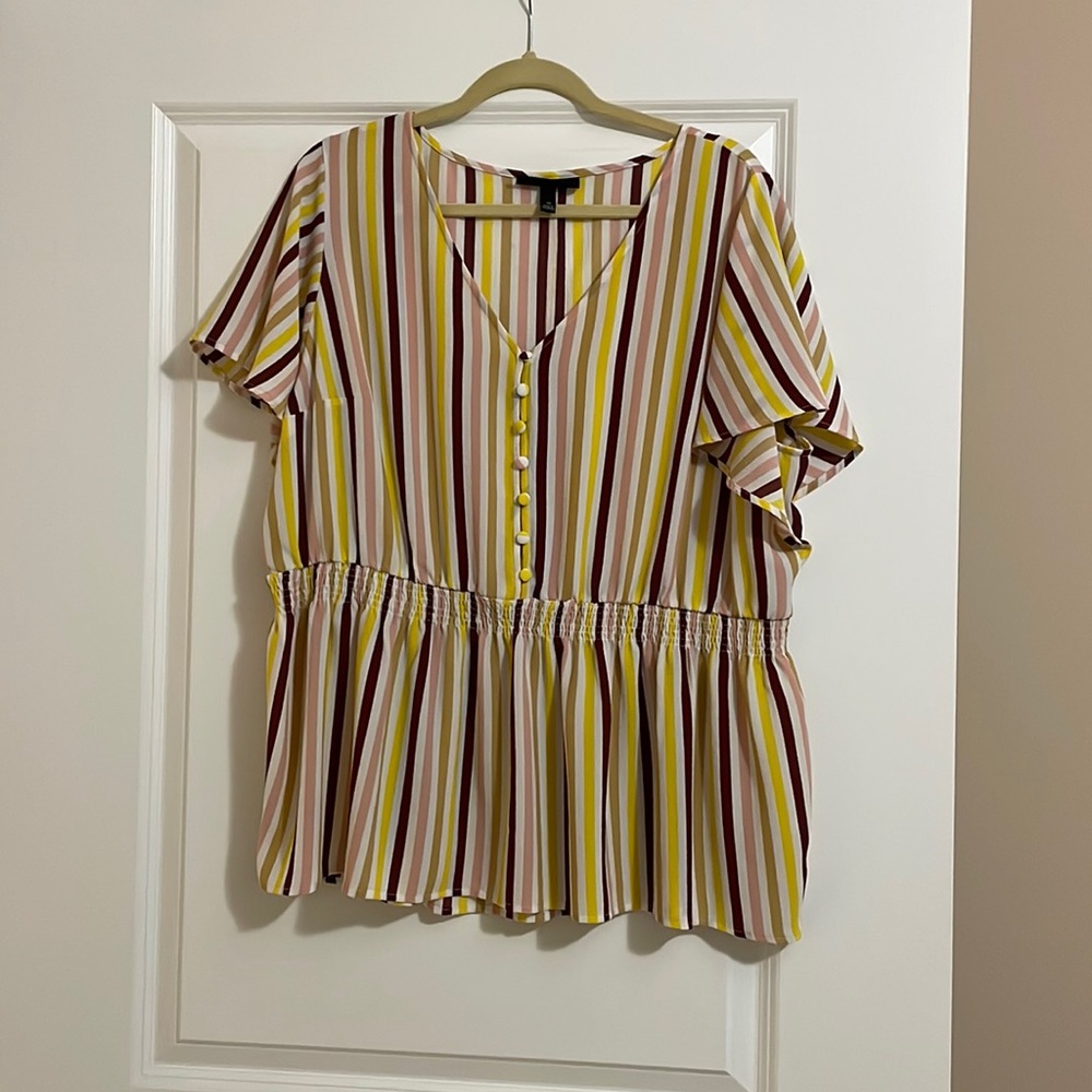 Lane Bryant babydoll striped top